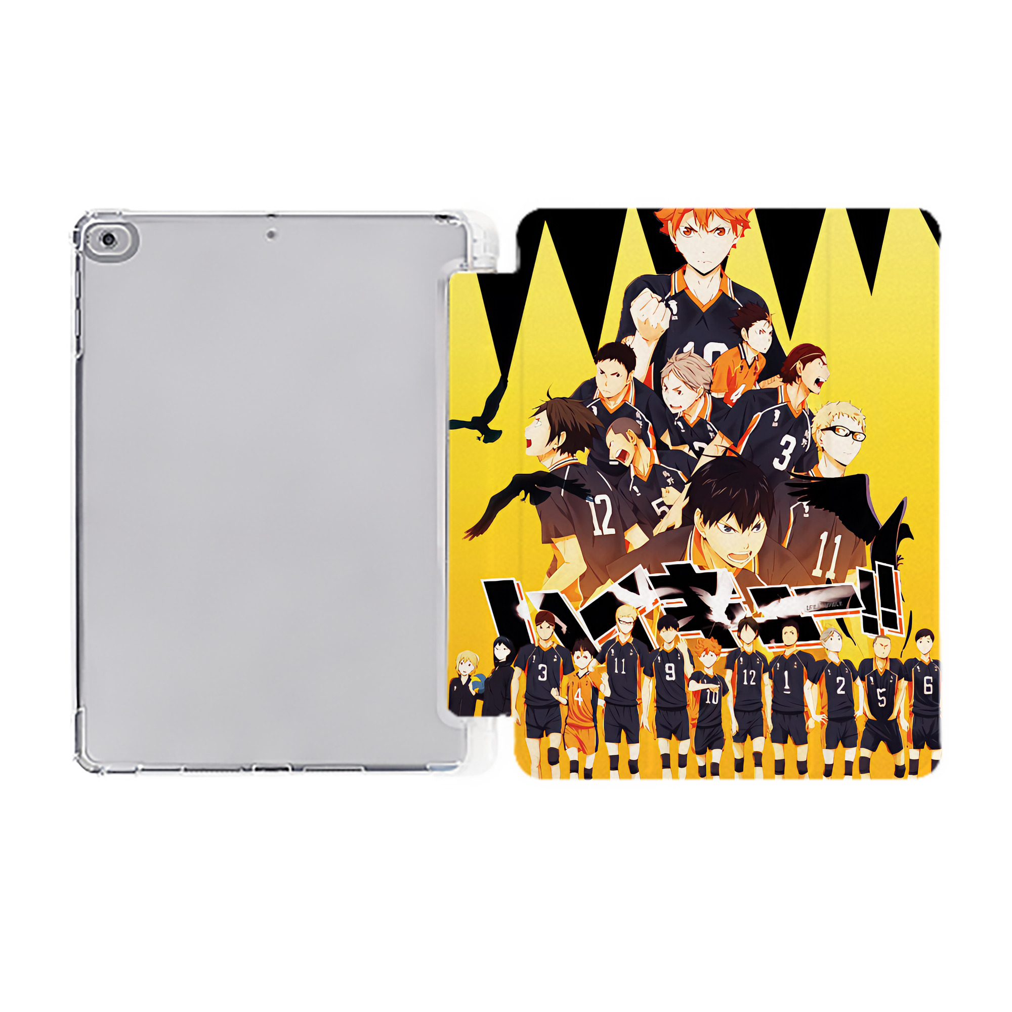 （画像用） ハイキュー!! Haikyu!! IPad ケース ペン収納付き 三つ折りスタンド PUレザー×シリコン 対応機種9.5/10.5/10.9インチ